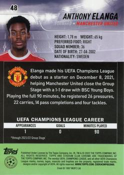 2021-22 Stadium Club Chrome UEFA Champions League #48 Anthony Elanga Back