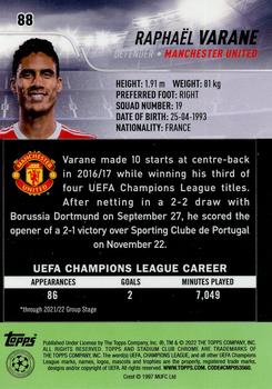 2021-22 Stadium Club Chrome UEFA Champions League #88 Raphaël Varane Back