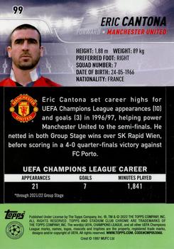 2021-22 Stadium Club Chrome UEFA Champions League #99 Eric Cantona Back