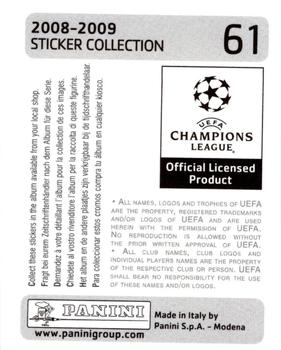 2008-09 Panini UEFA Champions League Stickers #61 Manuel Almunia Back