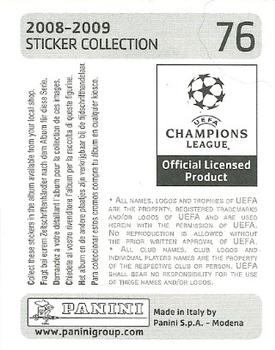2008-09 Panini UEFA Champions League Stickers #76 Emmanuel Adebayor Back