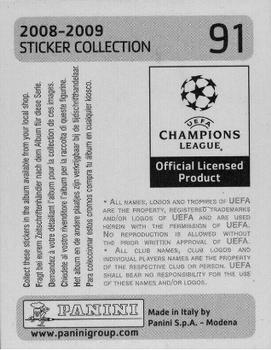 2008-09 Panini UEFA Champions League Stickers #91 Sergio Agüero Back