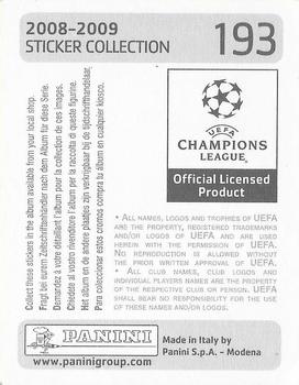 2008-09 Panini UEFA Champions League Stickers #193 Boubacar Sanogo Back