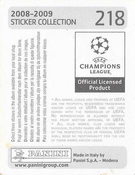 2008-09 Panini UEFA Champions League Stickers #218 Emmanuel Culio Back