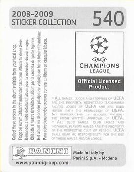 2008-09 Panini UEFA Champions League Stickers #540 Tomas Hubocan Back