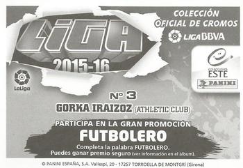 2015-16 ESTE Spanish Liga #3 Gorka Iraizoz Back