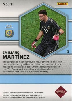 2021-22 Panini Mosaic Road to FIFA World Cup #11 Emiliano Martinez Back