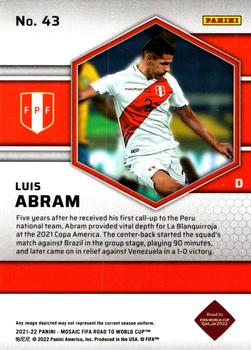 2021-22 Panini Mosaic Road to FIFA World Cup #43 Luis Abram Back