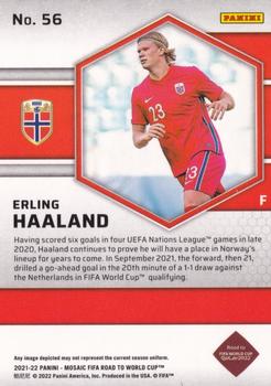 2021-22 Panini Mosaic Road to FIFA World Cup #56 Erling Haaland Back