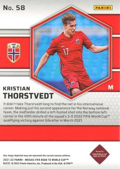 2021-22 Panini Mosaic Road to FIFA World Cup #58 Kristian Thorstvedt Back