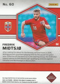 2021-22 Panini Mosaic Road to FIFA World Cup #60 Fredrik Midtsjo Back