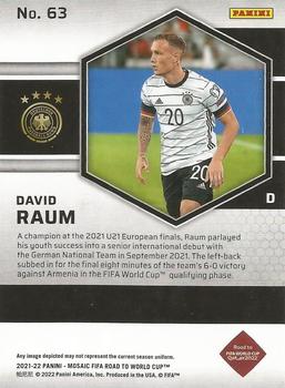 2021-22 Panini Mosaic Road to FIFA World Cup #63 David Raum Back