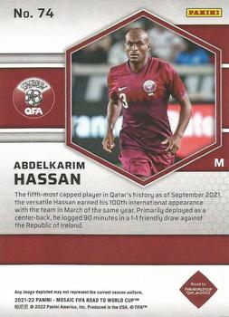 2021-22 Panini Mosaic Road to FIFA World Cup #74 Abdelkarim Hassan Back