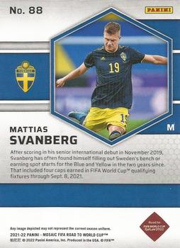 2021-22 Panini Mosaic Road to FIFA World Cup #88 Mattias Svanberg Back
