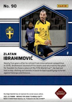 2021-22 Panini Mosaic Road to FIFA World Cup #90 Zlatan Ibrahimovic Back