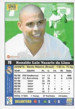 2002-03 Mundicromo Las fichas de la Liga 2003 #76 Ronaldo Back
