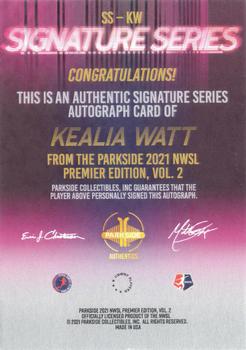 2021 Parkside NWSL Premier Edition - Autographs Blue Ink (Series 2) #SS-KW Kealia Watt Back