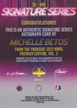 2021 Parkside NWSL Premier Edition - Autographs Blue Ink (Series 2) #SS-MB Michelle Betos Back