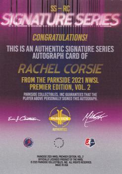2021 Parkside NWSL Premier Edition - Autographs Blue Ink (Series 2) #SS-RC Rachel Corsie Back