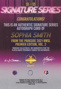 2021 Parkside NWSL Premier Edition - Autographs Blue Ink (Series 2) #SS-SS Sophia Smith Back