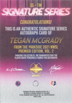 2021 Parkside NWSL Premier Edition - Autographs Blue Ink (Series 2) #SS-TM Tegan McGrady Back