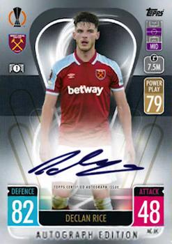 2021-22 Topps Match Attax Champions & Europa League Extra - Autograph Edition #AC-DR Declan Rice Front