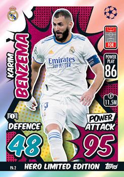 2021-22 Topps Match Attax Champions & Europa League Extra - Power Attack #PA2 Karim Benzema Front
