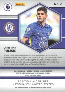 2021-22 Panini Mosaic Premier League #2 Christian Pulisic Back