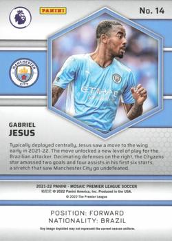2021-22 Panini Mosaic Premier League #14 Gabriel Jesus Back