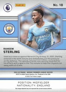 2021-22 Panini Mosaic Premier League #18 Raheem Sterling Back