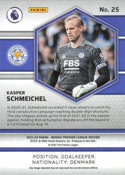 2021-22 Panini Mosaic Premier League #25 Kasper Schmeichel Back