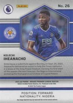 2021-22 Panini Mosaic Premier League #26 Kelechi Iheanacho Back