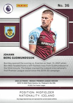 2021-22 Panini Mosaic Premier League #36 Johann Berg Gudmundsson Back