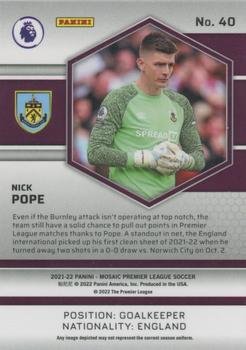 2021-22 Panini Mosaic Premier League #40 Nick Pope Back
