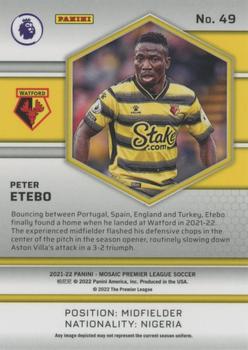 2021-22 Panini Mosaic Premier League #49 Peter Etebo Back