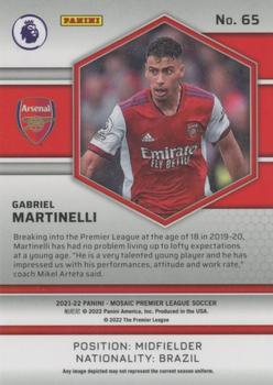2021-22 Panini Mosaic Premier League #65 Gabriel Martinelli Back