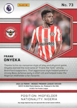 2021-22 Panini Mosaic Premier League #73 Frank Onyeka Back