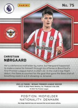 2021-22 Panini Mosaic Premier League #75 Christian Norgaard Back