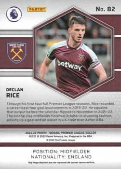 2021-22 Panini Mosaic Premier League #82 Declan Rice Back