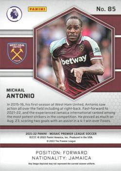 2021-22 Panini Mosaic Premier League #85 Michail Antonio Back