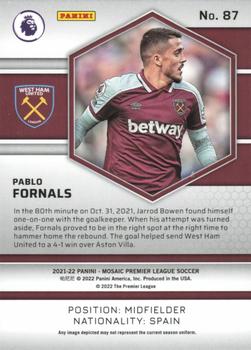 2021-22 Panini Mosaic Premier League #87 Pablo Fornals Back