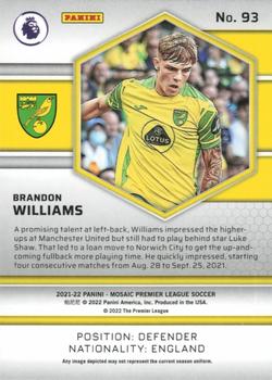 2021-22 Panini Mosaic Premier League #93 Brandon Williams Back