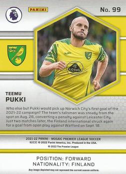 2021-22 Panini Mosaic Premier League #99 Teemu Pukki Back