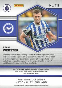 2021-22 Panini Mosaic Premier League #111 Adam Webster Back