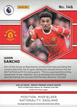 2021-22 Panini Mosaic Premier League #146 Jadon Sancho Back
