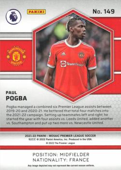 2021-22 Panini Mosaic Premier League #149 Paul Pogba Back