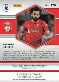 2021-22 Panini Mosaic Premier League #176 Mohamed Salah Back