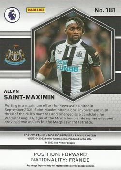 2021-22 Panini Mosaic Premier League #181 Allan Saint-Maximin Back