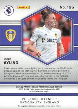 2021-22 Panini Mosaic Premier League #196 Luke Ayling Back