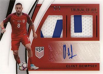 2021 Panini Immaculate Collection - Dual Swatch Autographs Gold #DU-CD Clint Dempsey Front